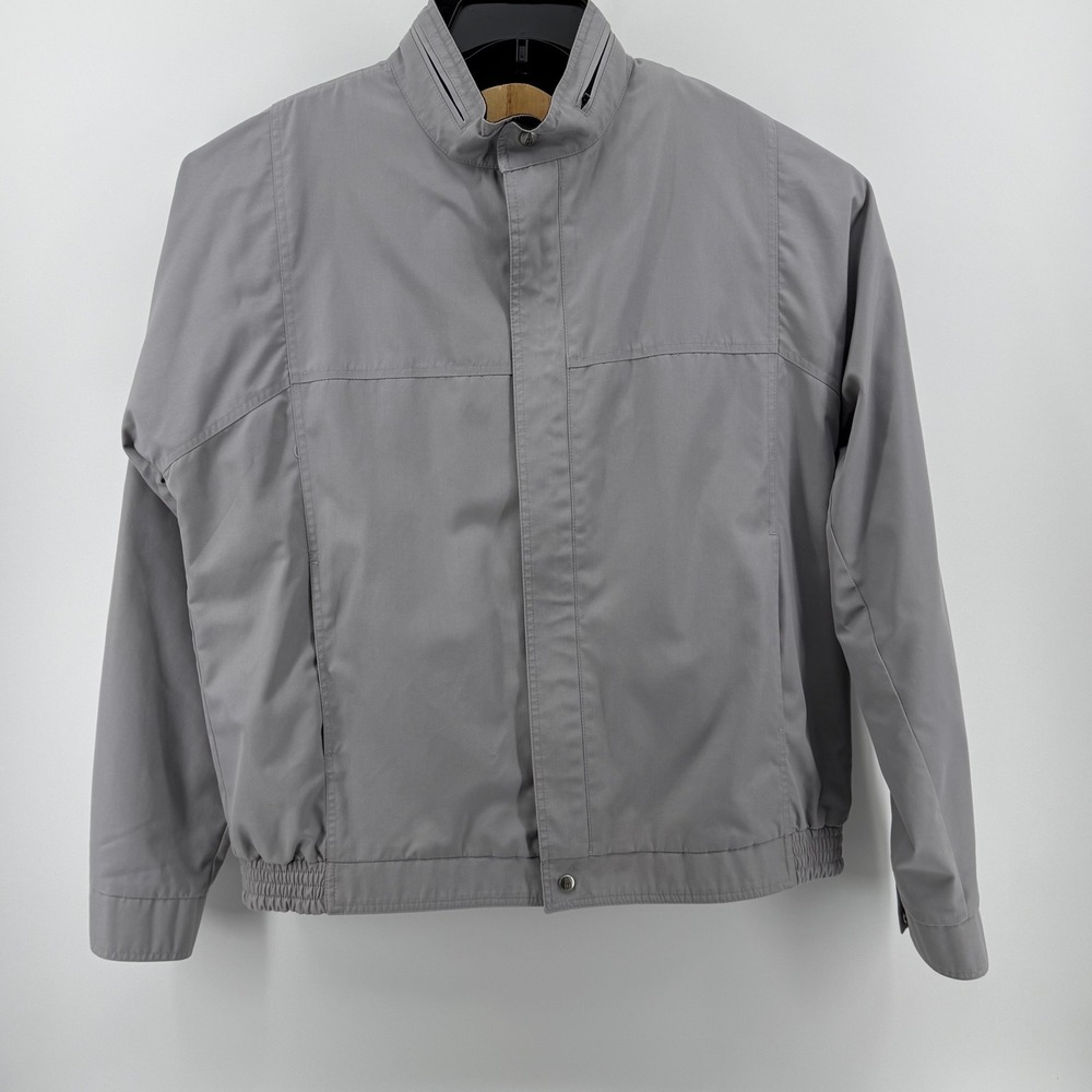 London Fog Mens Grey Harrington Jacket Faux Fur Lined Size 48 Extra Long